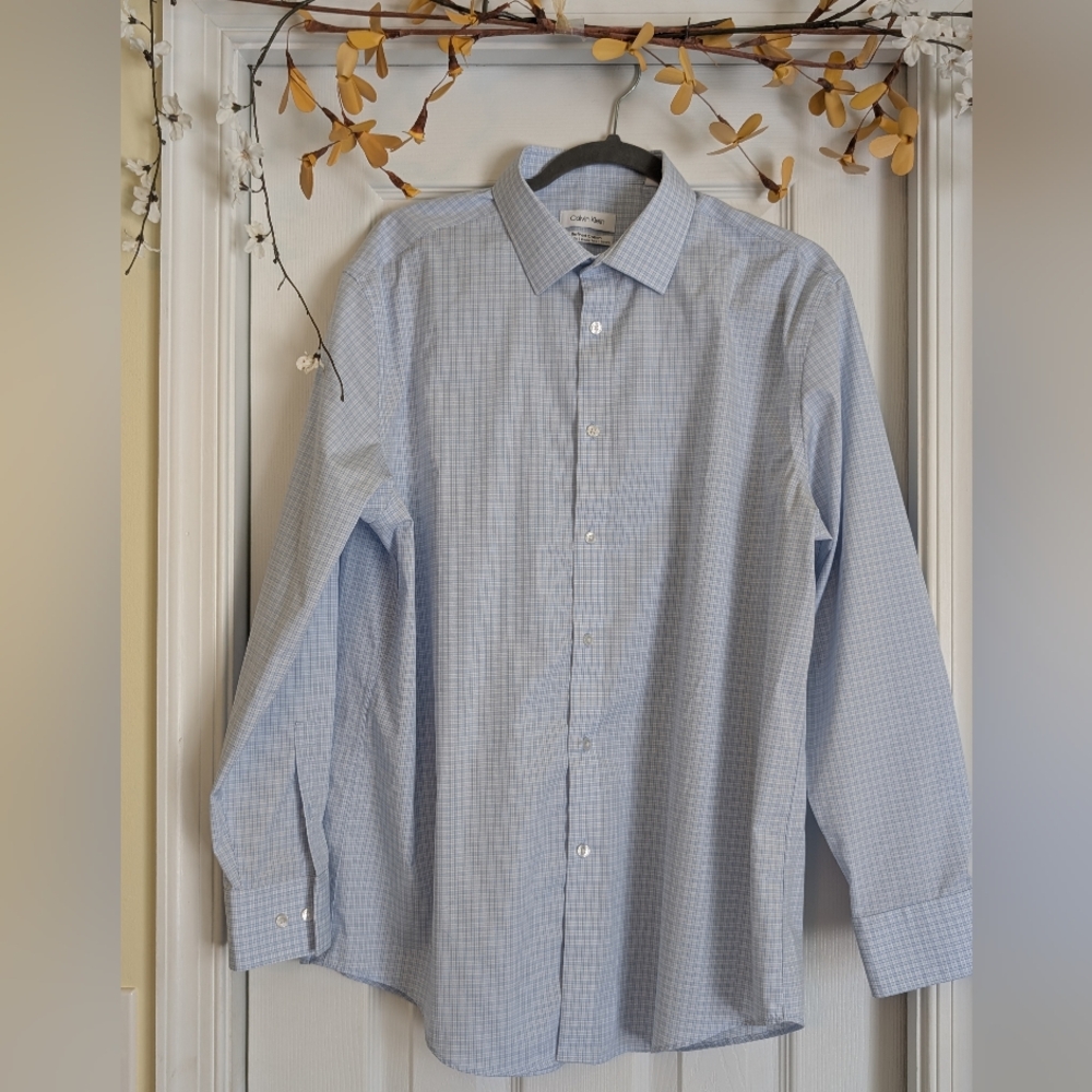 Calvin Klein Blue Dress Shirt Timeless Office Essential